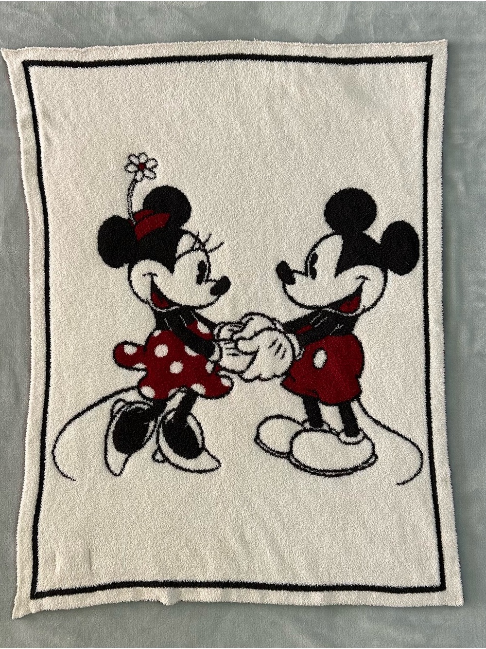 Barefoot Dreams Mickey and Mini Mouse Kids Pajama Blanket in White, Black, Red